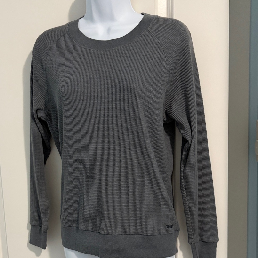 TNA Charcoal Waffle Knit Long Sleeve